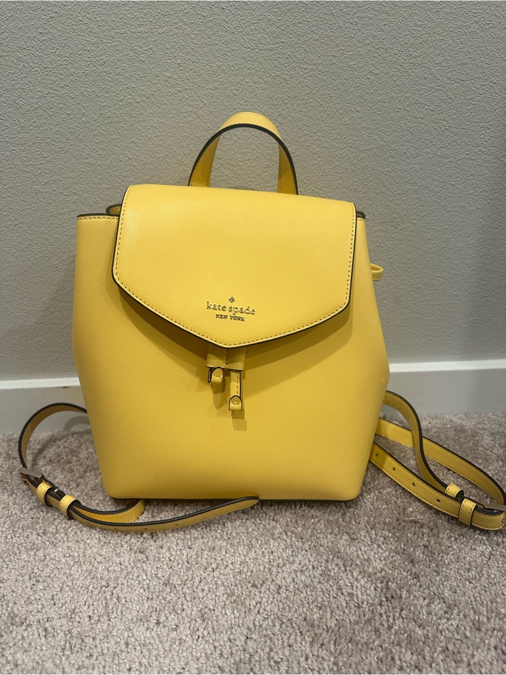 kate spade Sunny Yellow Leather Mini Backpack